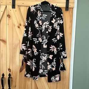 Floral Black and Pink Kimono cover up
